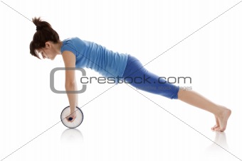 Girl with a gymnastic rolle