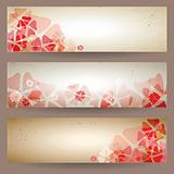 Set of retro floral banners