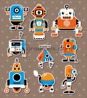 cartoon robot sticers