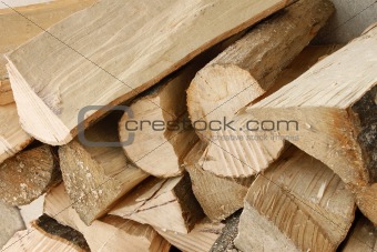 Heap of hornbeam firewood
