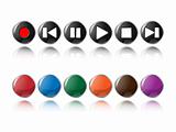glossy music player buttons