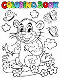 Coloring book with cartoon hamster
