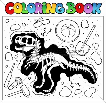 Coloring book with excavation site