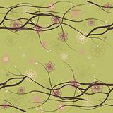 Seamless floral background with branches 3