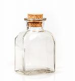 blank glass bottle with cork stopper