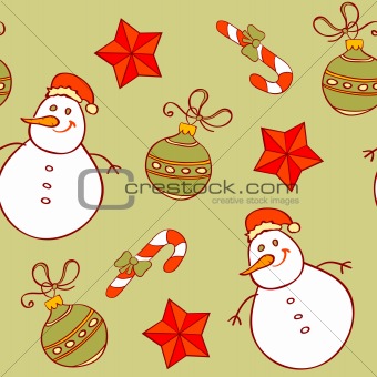 seamless pattern with snowman