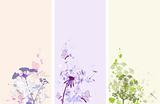 Floral grunge banners