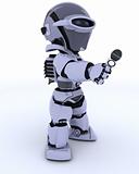 Robot reporter with a microphone