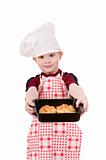 boy in chef's hat with baking