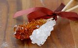 crystal sugar candy on a wooden stick