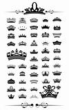 silhouettes Vector set of 50 crown - EPS 10 Vector.
