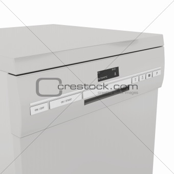 Front panel on dishwasher