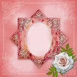 vintage frame with rose 