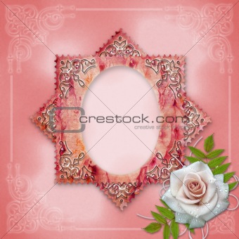 vintage frame with rose 