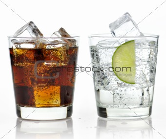 The sweet cooled drinks with ice 