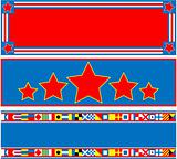 EPS8 Vector 3 Red White Blue Banners with Copy Spaces