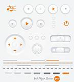 vector grey buttons for computing and web 