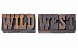 wild west in letterpress type