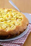 homemade pie cake with fruit and sugar glaze