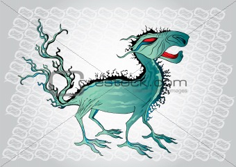 angry dragon monster illustration