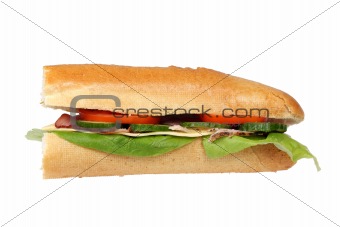 Long baguette sandwich
