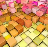 abstract 3d gradient backdrop cubes in happy fruity colors