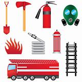 set of fire prevention objects.