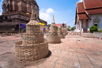 Sand pagoda in Chedi Luang Temple, Chiang Mai, Thailand