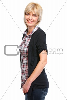 Portrait of happy aged woman