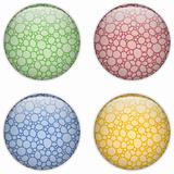 Glass Circle Button Colorful Bubbles