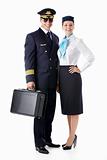 The pilot and stewardess