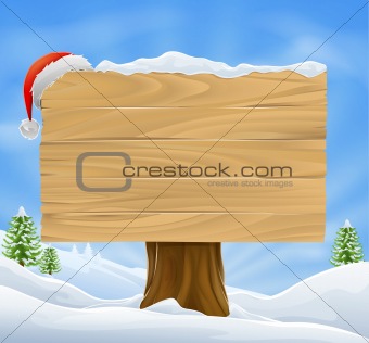 Christmas Santa hat sign background