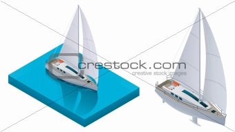 Vector isometric yacht