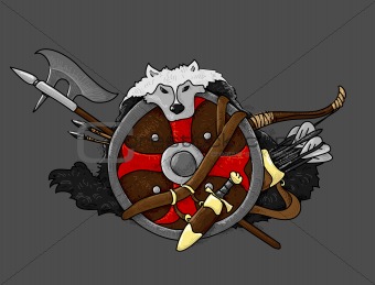 shield medieval hand drawing