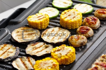 vegetables on electric grill