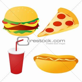 fast food set vector