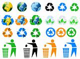 Vector set of environmental recycling icons 