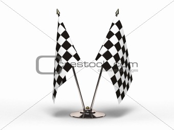 Miniature Checkered Flag (Isolated)