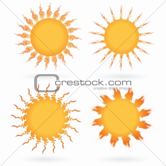 Set of abstract suns