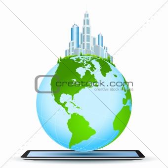 Planet Earth on Tablet Computer