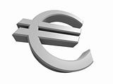 Rendered 3D image of a Euro symbol isolated on a white background
