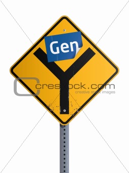 Gen Y roadsign