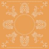 vector paisley square pattern in orange