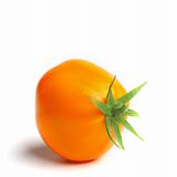 orange tomato on white