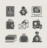 banking and finance set icon
