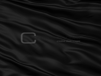 Wavy black textile background with rippled effect