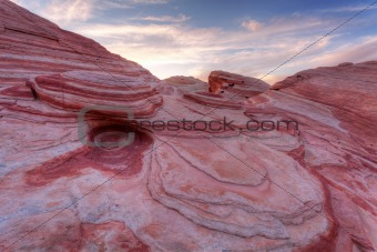 Red Sandstone Rock formation In Mojave Desert Nevada