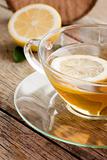 Cup of organic lemon fruit tea 