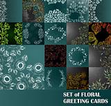 set of floral greeting cards