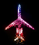 airplane, neon abstract background